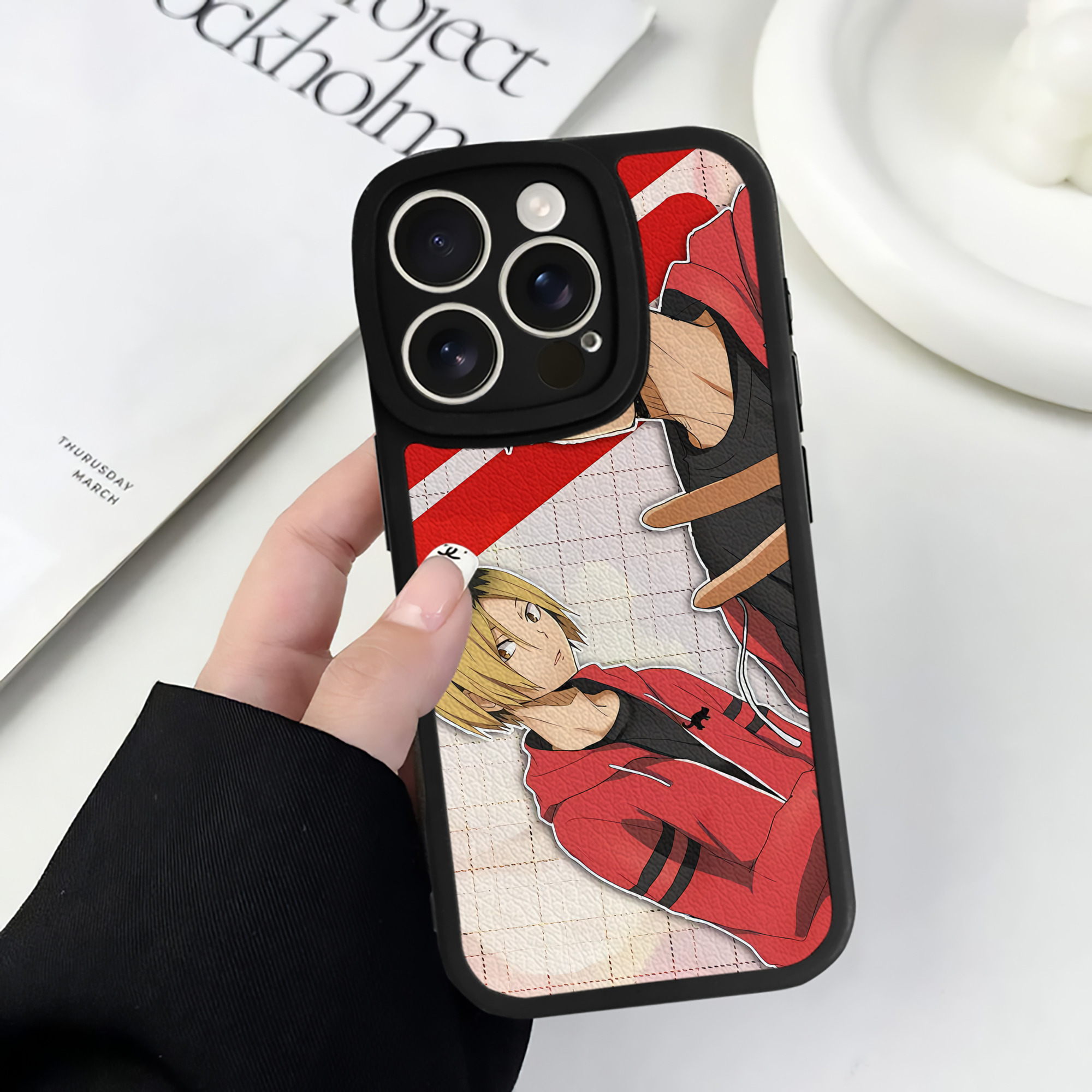 （画像用） ハイキュー!! Haikyu!! 【iPhone 16シリーズ対応】シリコンスマホケース（レザー調） 材質：シリコン